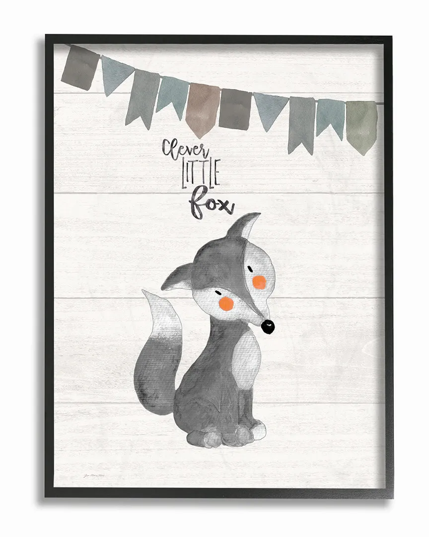 Clever Little Fox Framed Art - Black image