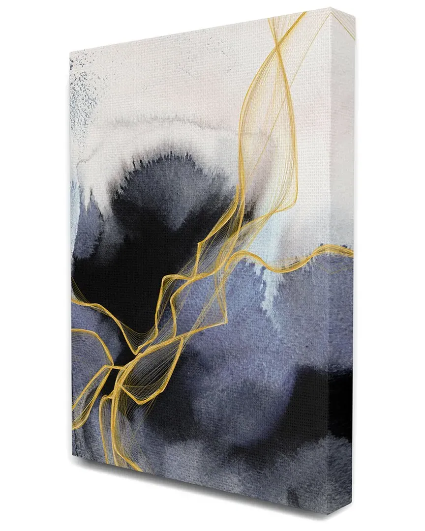 Coastal Abstract Organic Lines Canvas Wall Art - Blue image