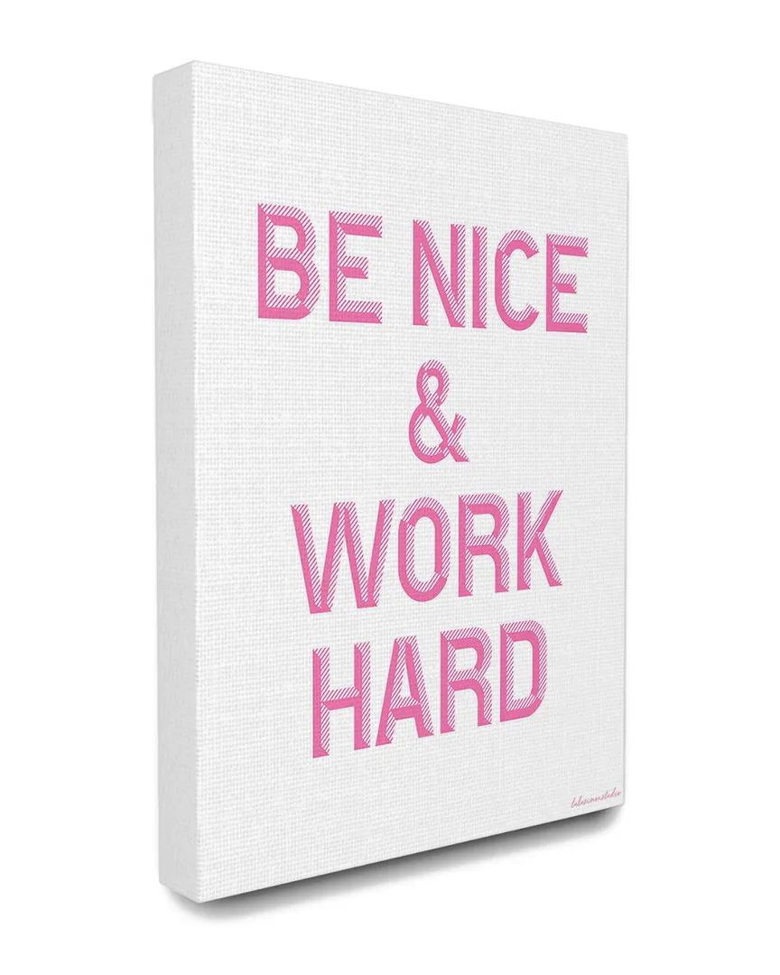 Collection Be Nice And Work Hard Bevel Typography Canvas Art image