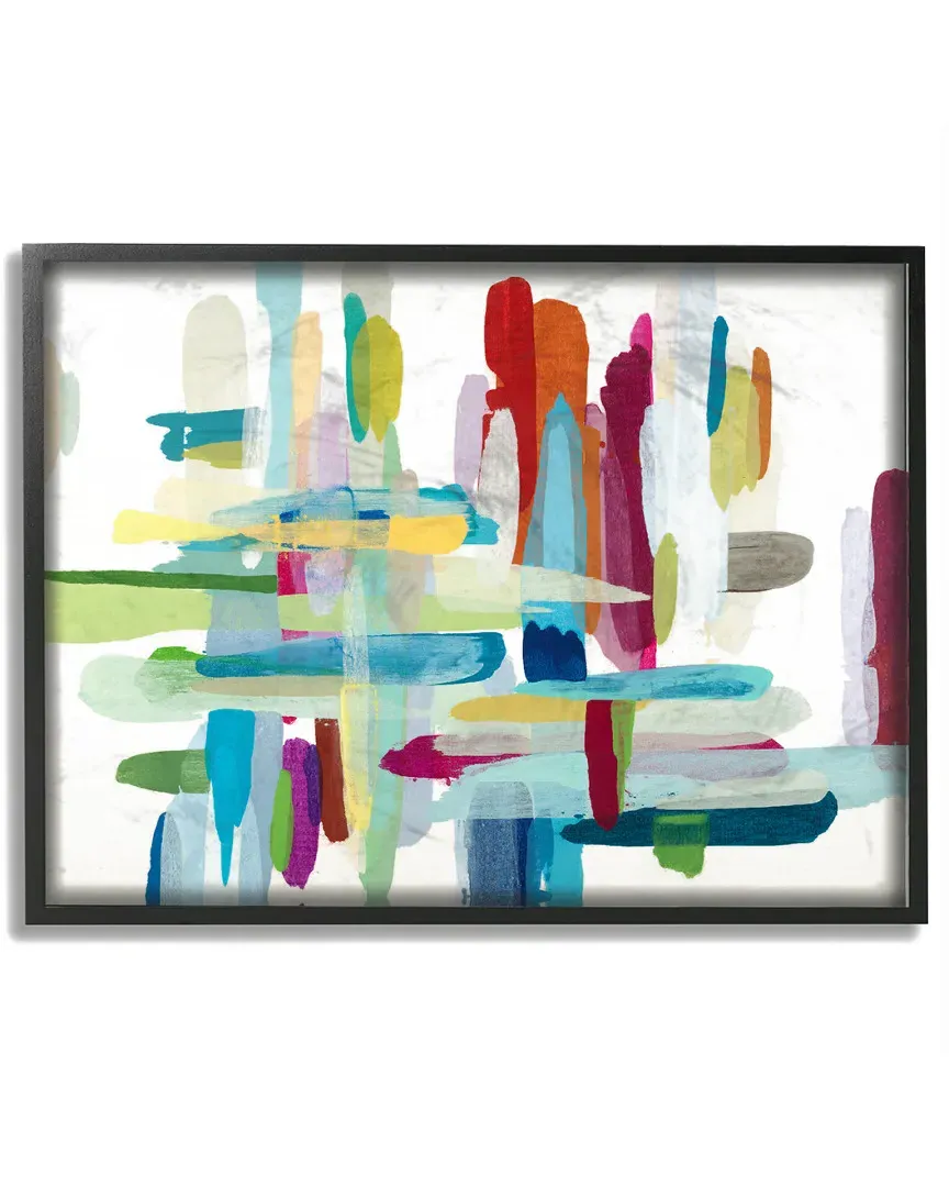 Colorful Cross Hatch Abstraction Framed Art