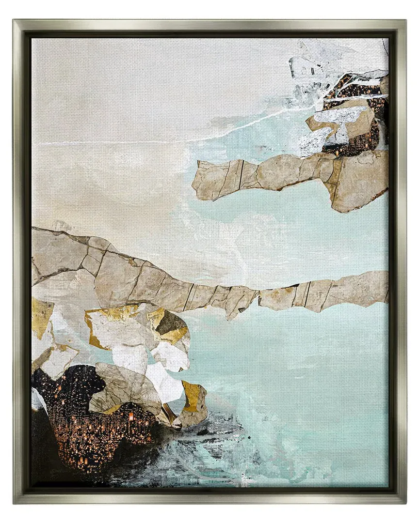 Design Fabrikken Abstract Beach Shoreline Framed Floater Canvas Wall Art