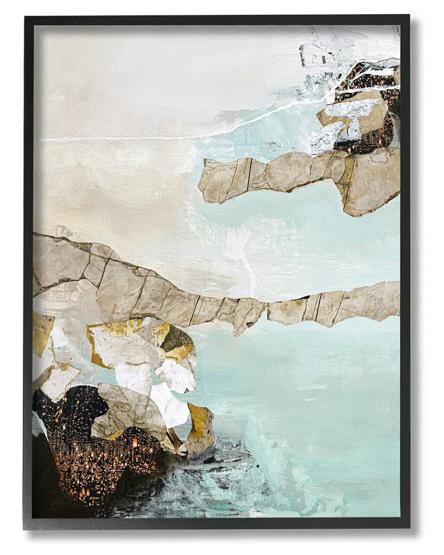 Design Fabrikken Abstract Beach Shoreline Framed Giclee Wall Art