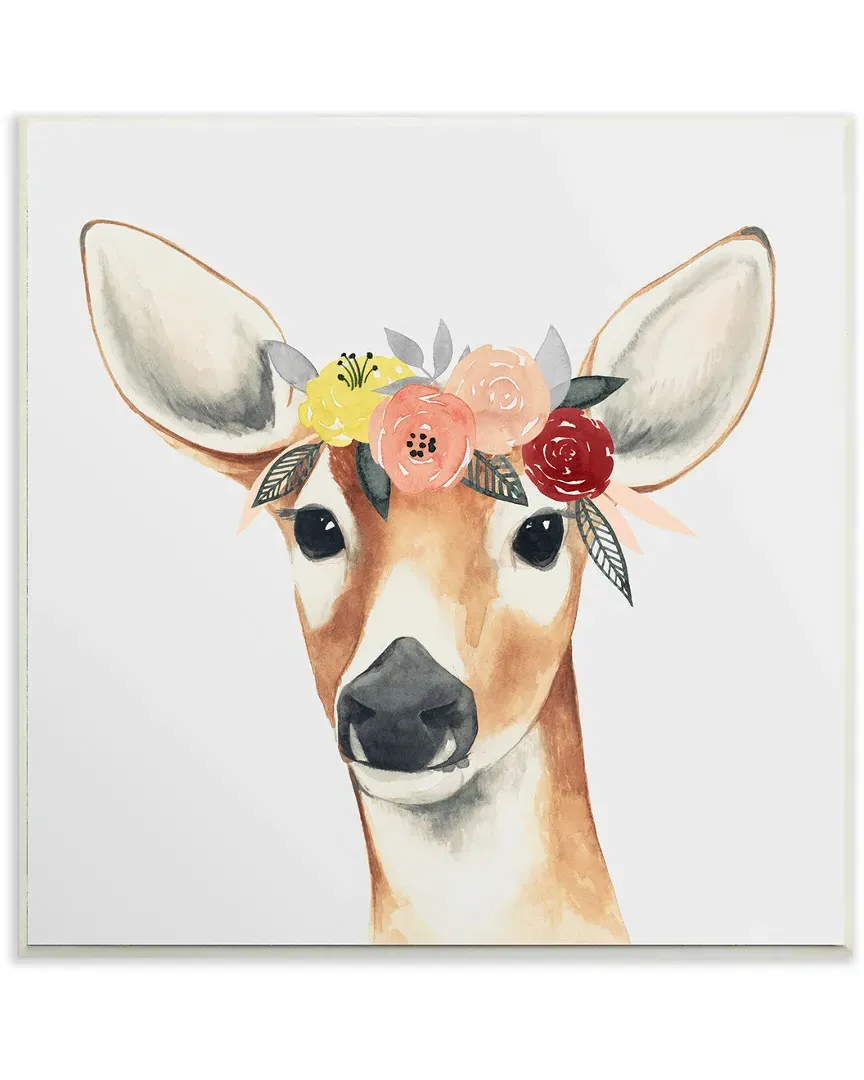 Doe Eyed Deer In Flower Crown Lithograph by Grace Popp image