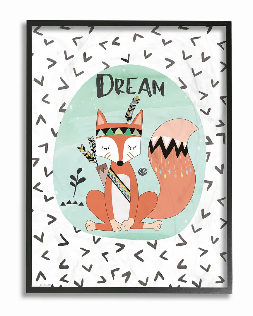 Dream Tribal Fox Framed Art - Black
