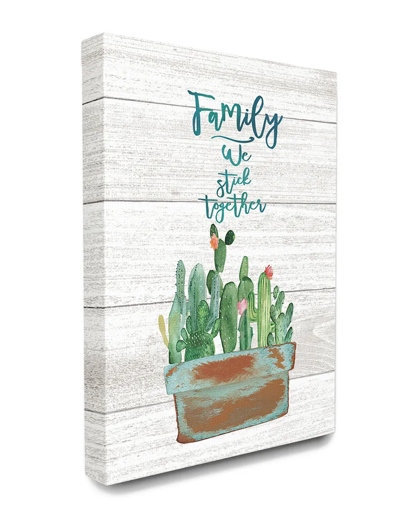 Family We Stick Together Cactus Canvas Art Print