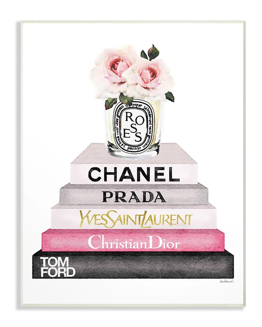 Fashion Book Stack Wall Art by Amanda Greenwood - White image