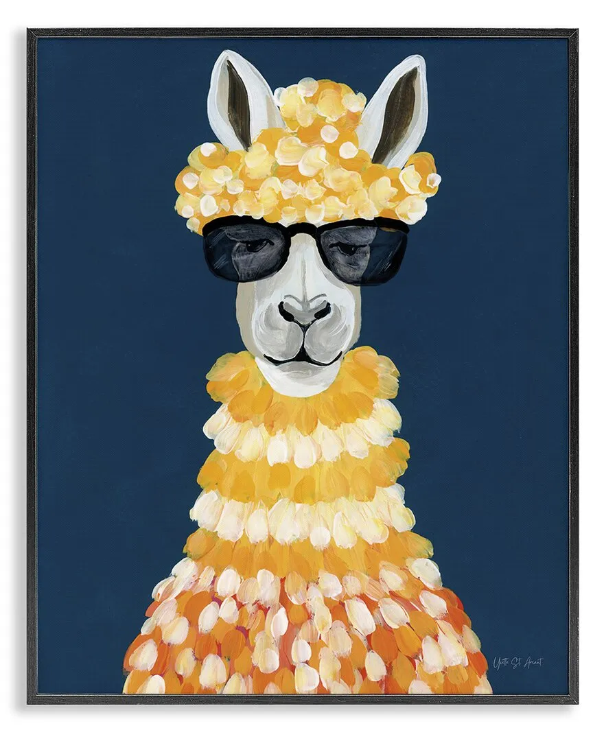 Fashionista Alpaca Portrait Framed Giclee Art image