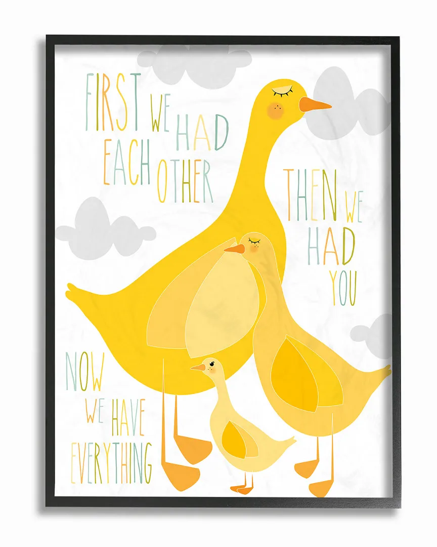First We Had Each Other Yellow Ducks Framed Art - Black image