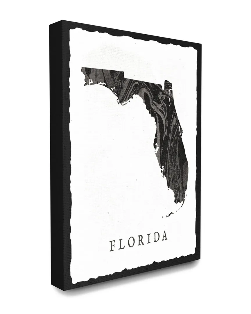 Florida State Silhouette Canvas Art Print - Black, Grey image