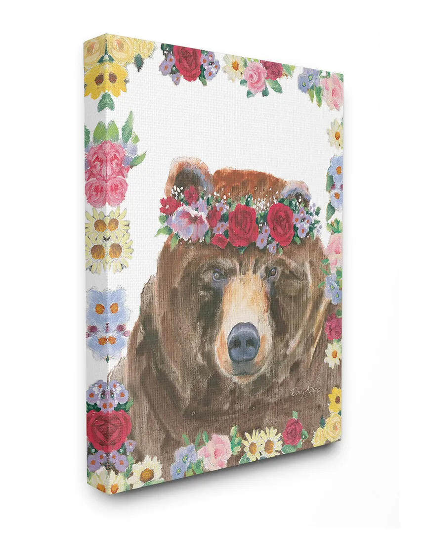 Flower Friends Bear Canvas Art Print image