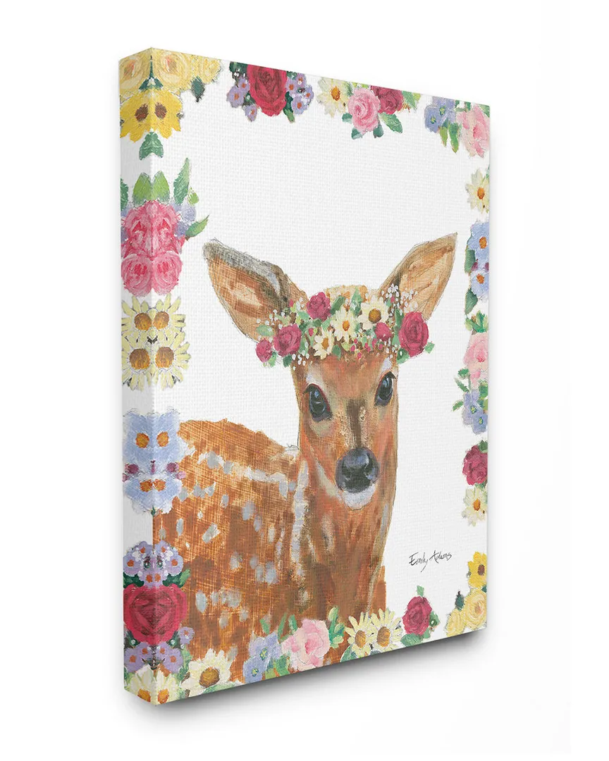 Flower Friends Deer Canvas Art Print image