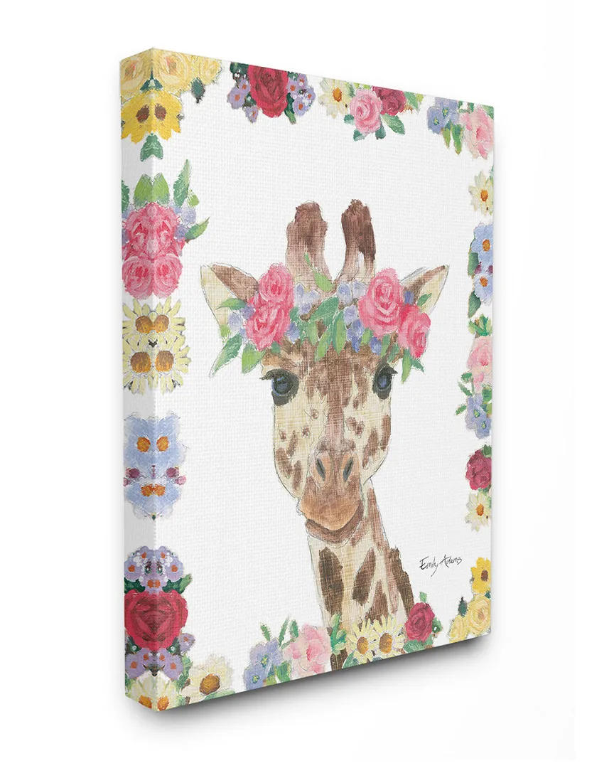 Flower Friends Giraffe Canvas Art Print image