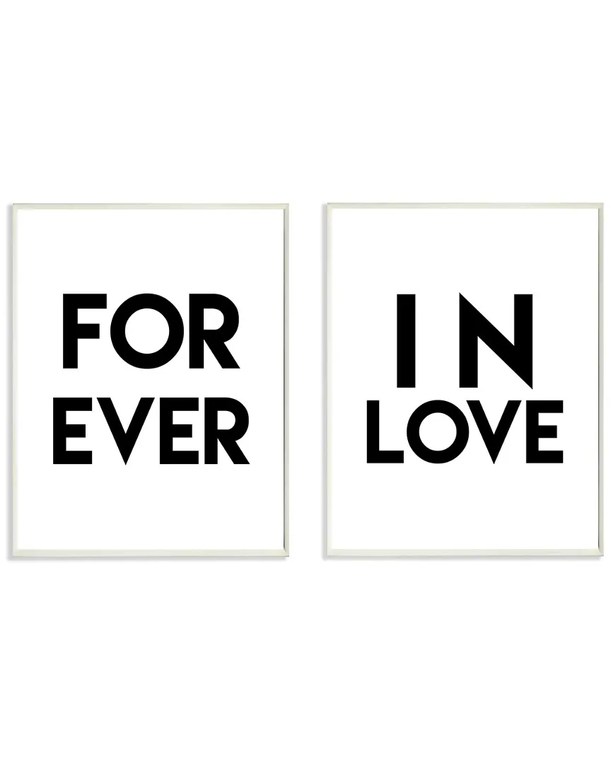 For Ever In Love 2pc Wood Wall Plaque Set by lulusimonSTUDIO image