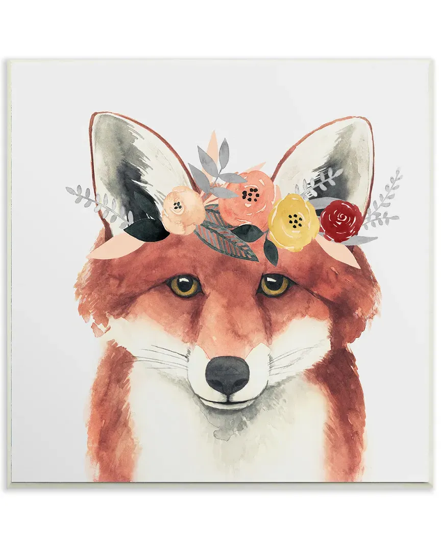 Forest Fox In Flower Crown Lithograph by Grace Popp image