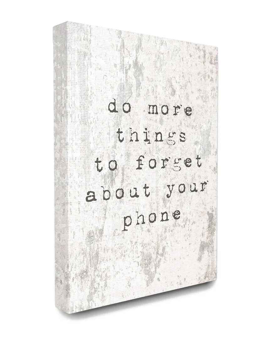 Forget Your Phone Distressed Typography Canvas Art Print image