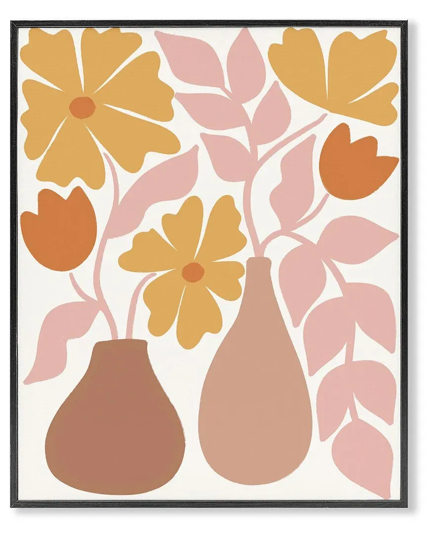 Funky Flower Vases Framed Giclee Art - MDF