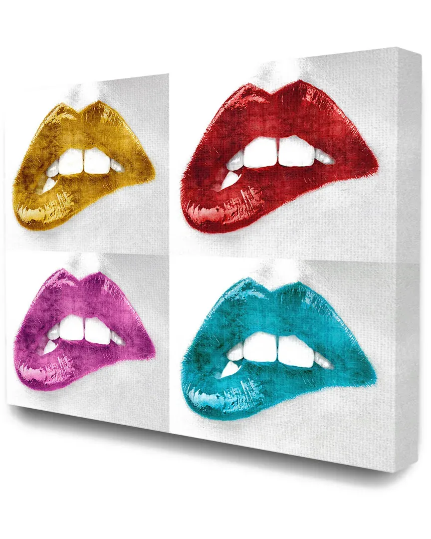 Glam Fashion Metallic Lipstick Canvas Art Print - Four Colors image