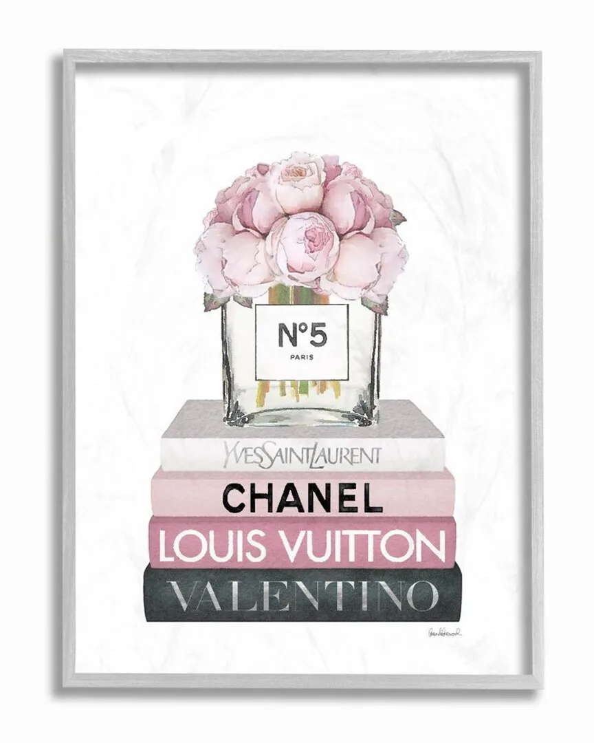 Glam Rose Bouquet Framed Wall Art - White, MDF Wood