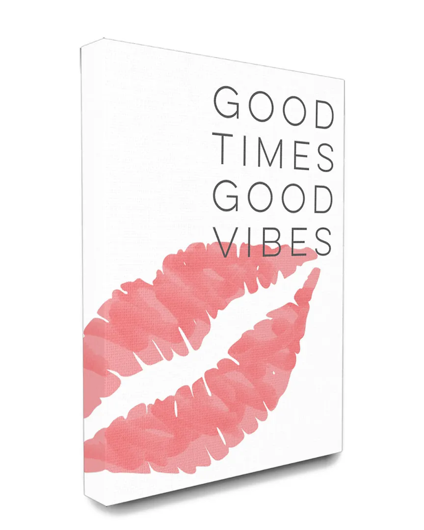 Good Times Good Vibes Lip Print Canvas Wall Art image