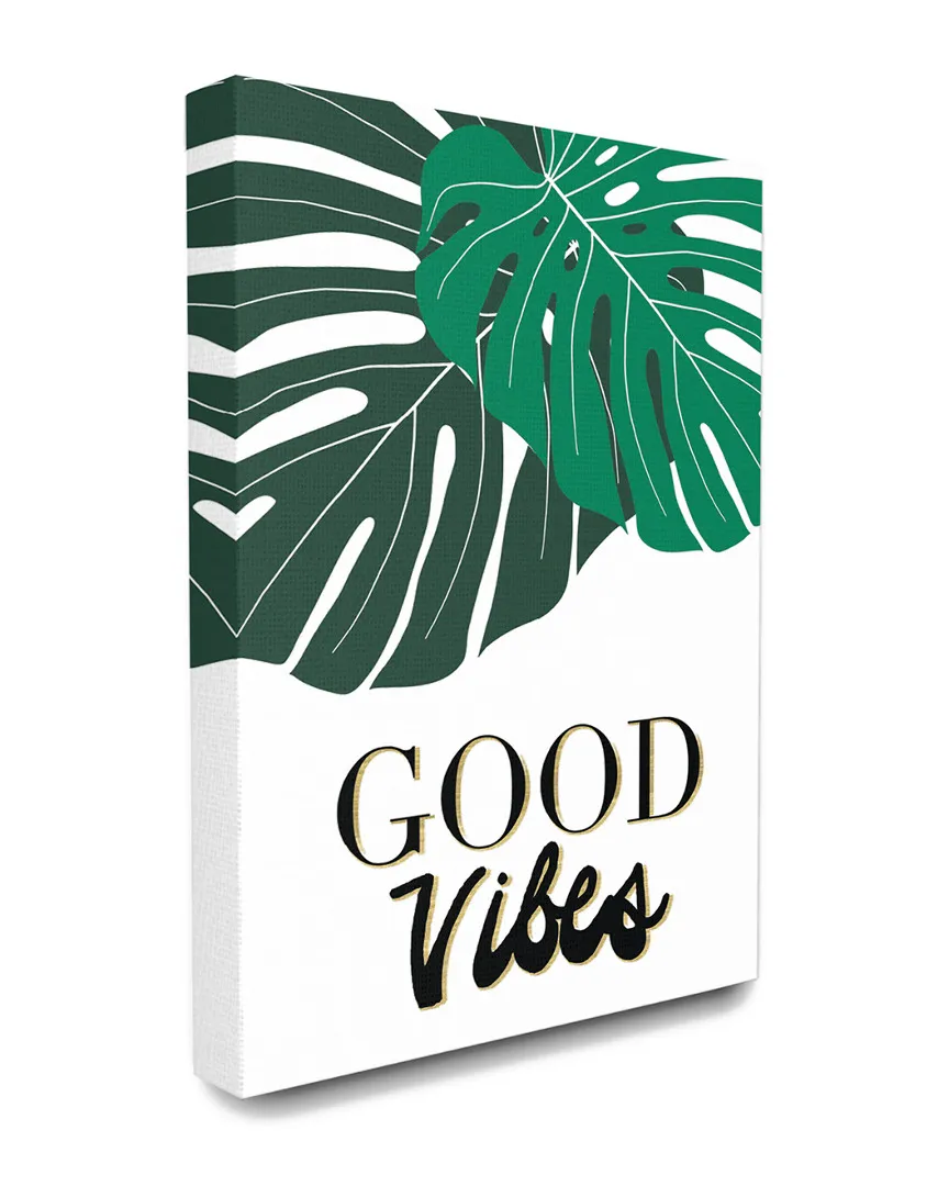 Good Vibes Tropical Monstera Canvas Art Print image