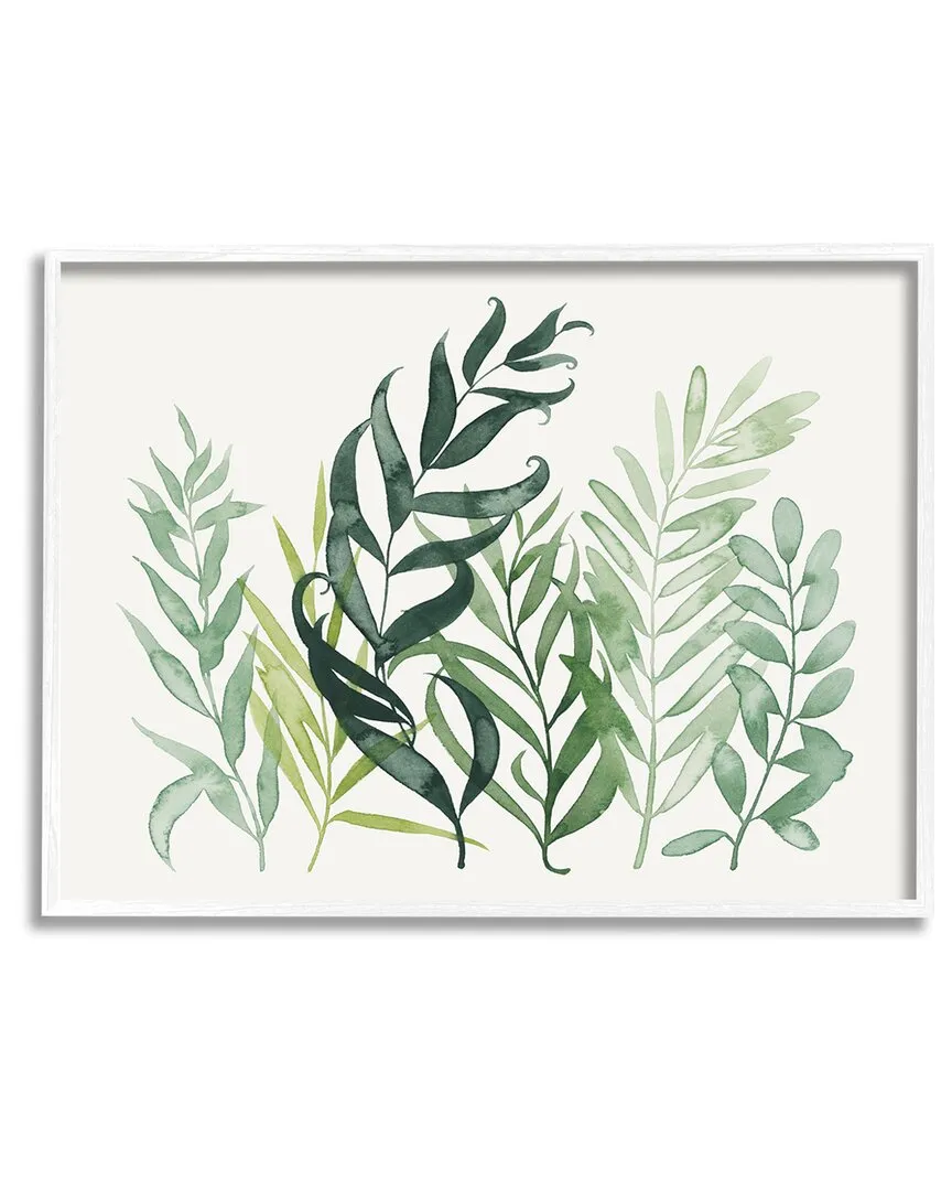 Grace Popp Layered Plant Leaves Botanical Framed Giclee Wall Art - White