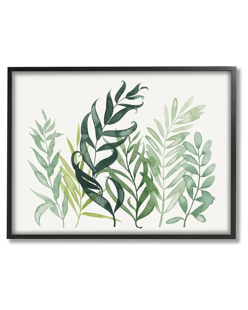 Grace Popp Layered Plant Leaves Framed Giclee Wall Art - Black