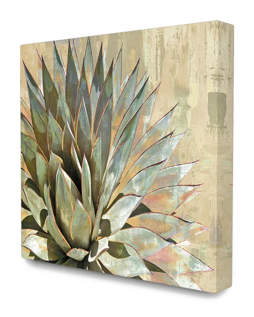 Green Botanical Succulent Agave Leaves Canvas Art Print image