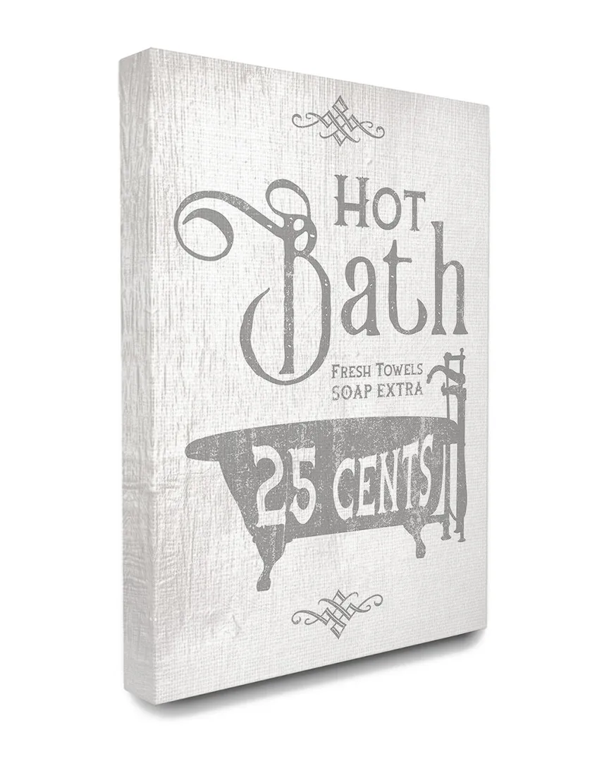 Grey and White Hot Bath Tub Vintage Sign Canvas Art Print image