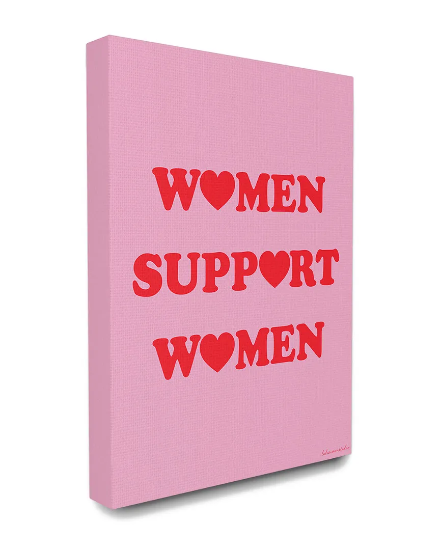 Hearts Women Support Women Typography Canvas Art Print image