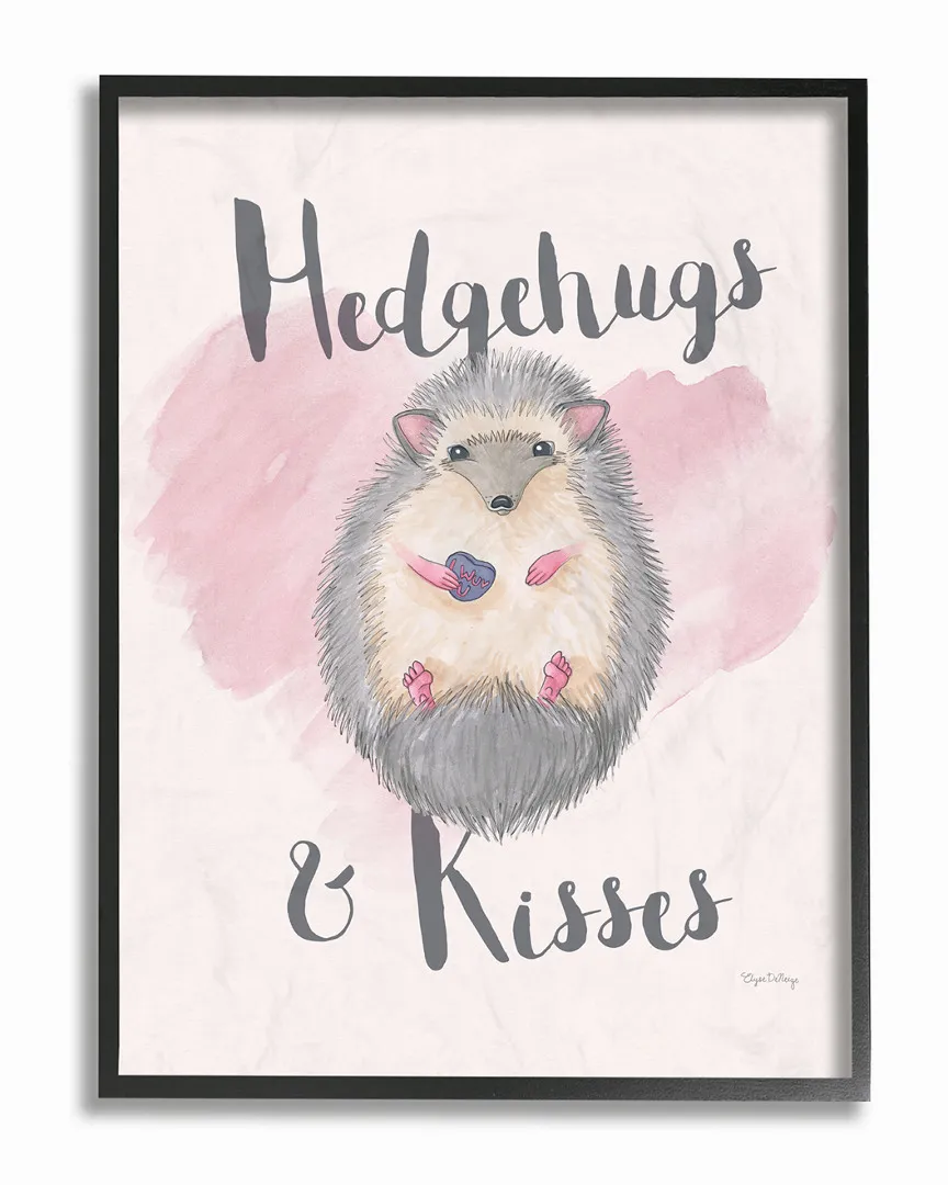 Hedgehugs And Kisses Framed Art - Pink image