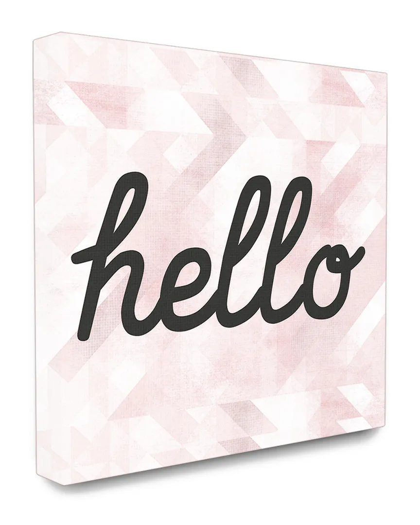 Hello Geometric Typography Canvas Wall Art image