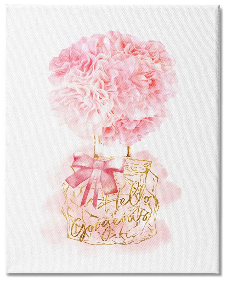 Hello Gorgeous Carnation Flower Canvas Wall Art - Pink