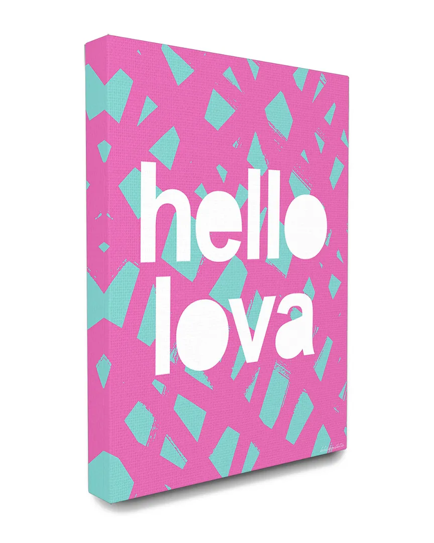 Hello Lova Abstract Lines Typography Canvas Art by lulusimonSTUDIO