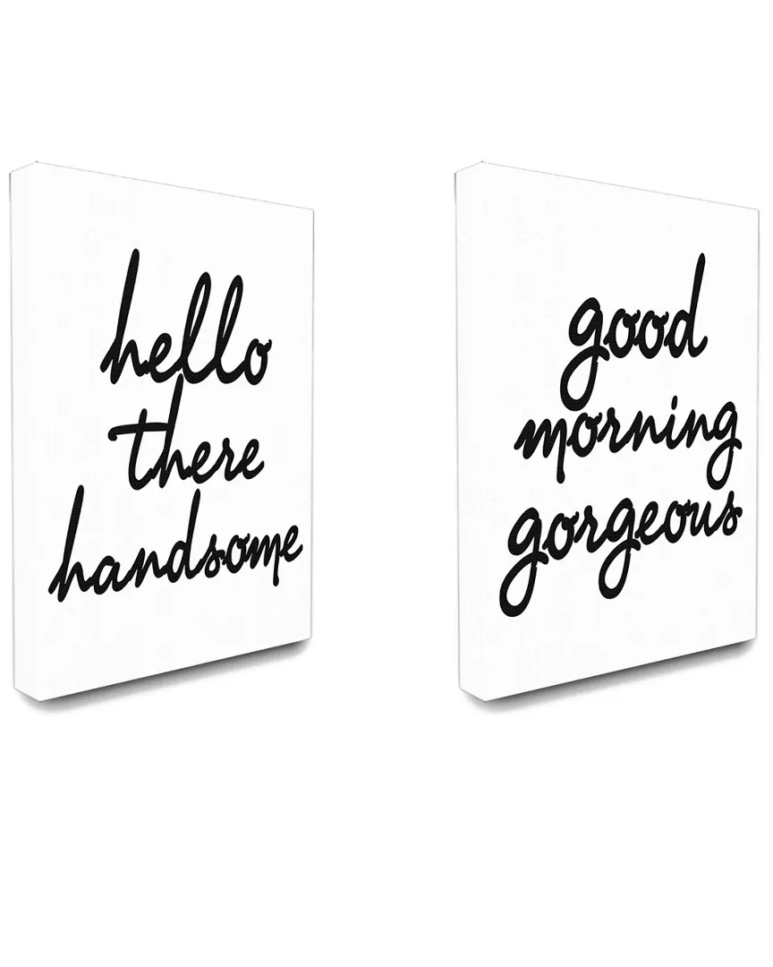 Hello There Good Morning Glam Canvas Wall Art Set image