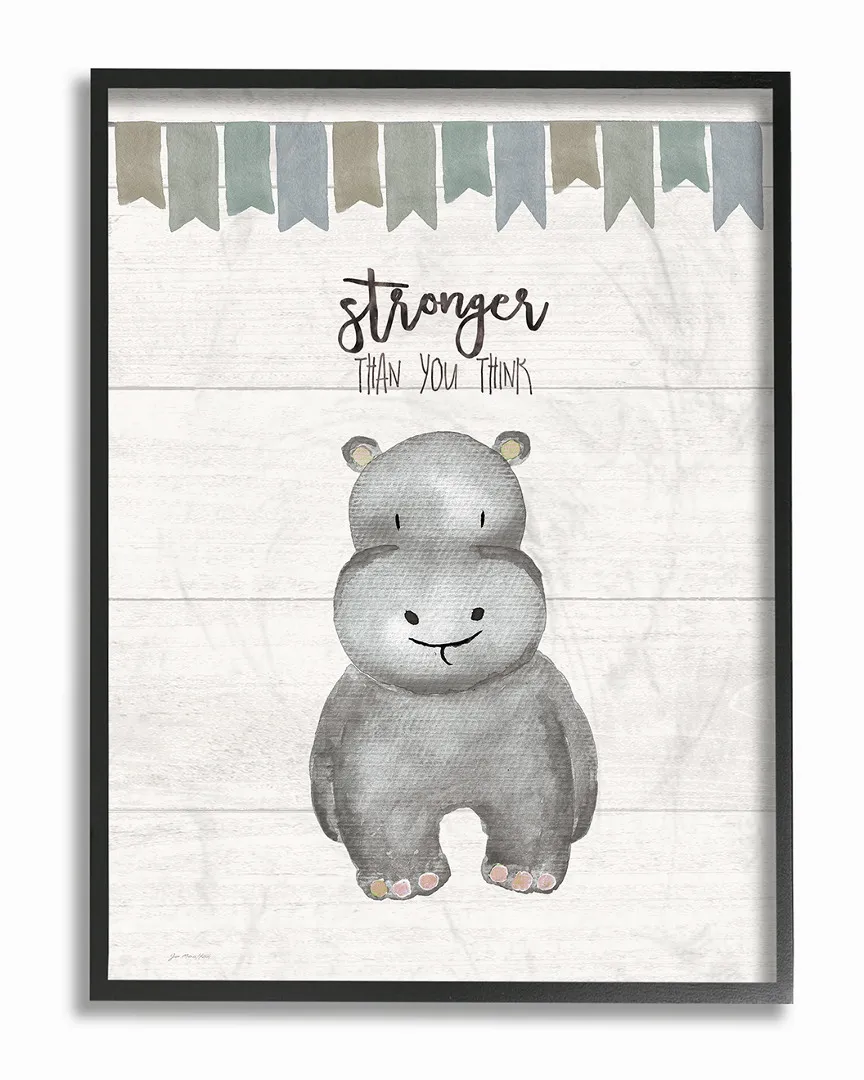 Hippo by Jo Moulton Framed Art - Black Frame image