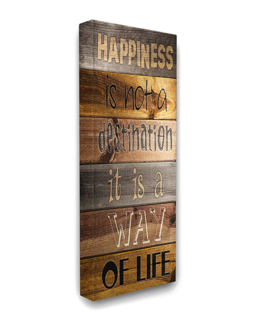 Home Decor Happiness Destination Planked Typography Canvas Art image