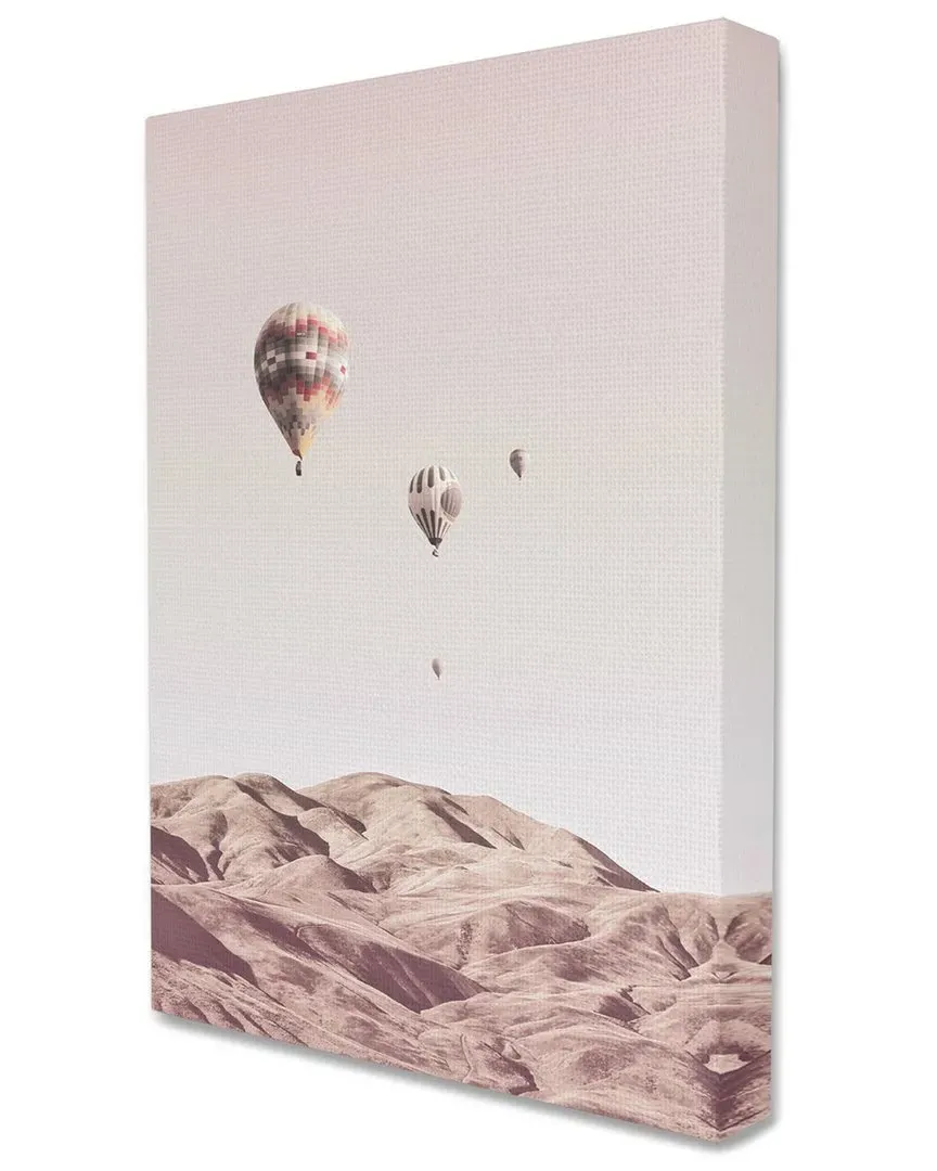 Hot Air Balloons Southwestern Mountain Stretched Canvas Wall Art - Tan
