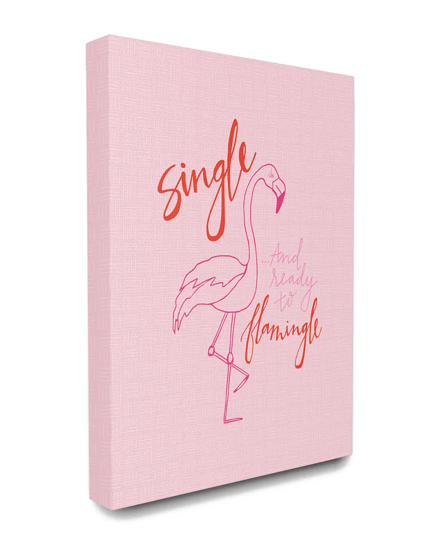 Hot Pink Flamingo Canvas Wall Art - Ready To Flamingle image