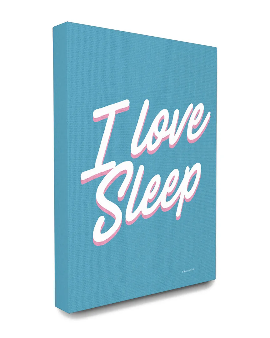 I Love Sleep Typography Canvas Art Print image