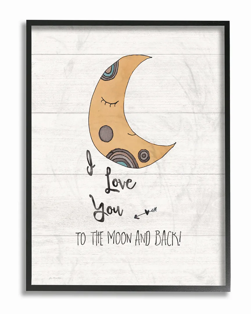 I Love You Moon Framed Wall Art - Black