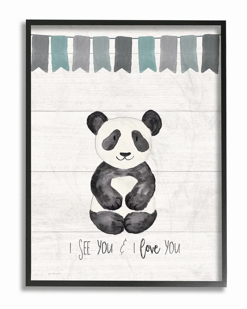 I See You Panda by Jo Moulton Framed Art - Black image