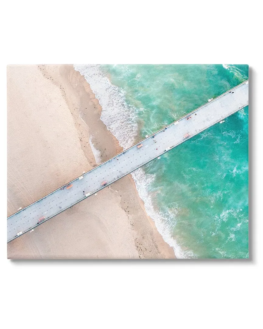 Jeff Poe Aerial Ocean Beach Bridge Canvas Wall Art