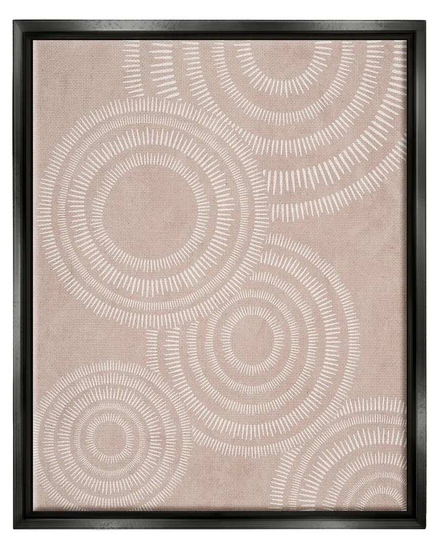JJ Design House Boho Circles Floating Canvas Wall Art - Beige, Black
