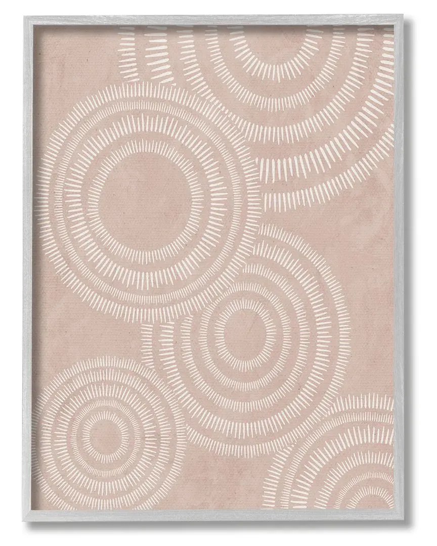 JJ Design House Boho Circles Framed Giclee Wall Art - Beige, Gray