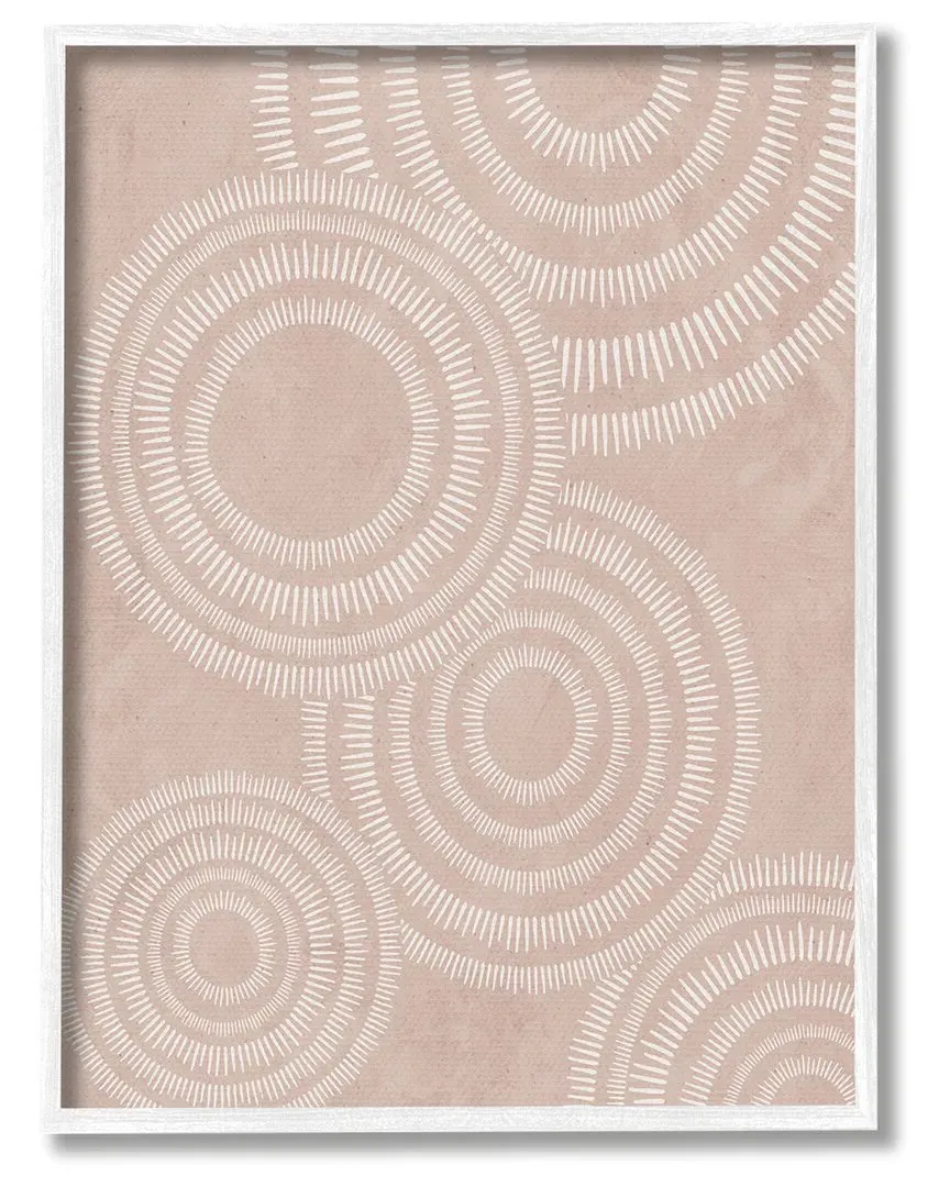 JJ Design House Boho Circles Framed Giclee Wall Art - Beige, White