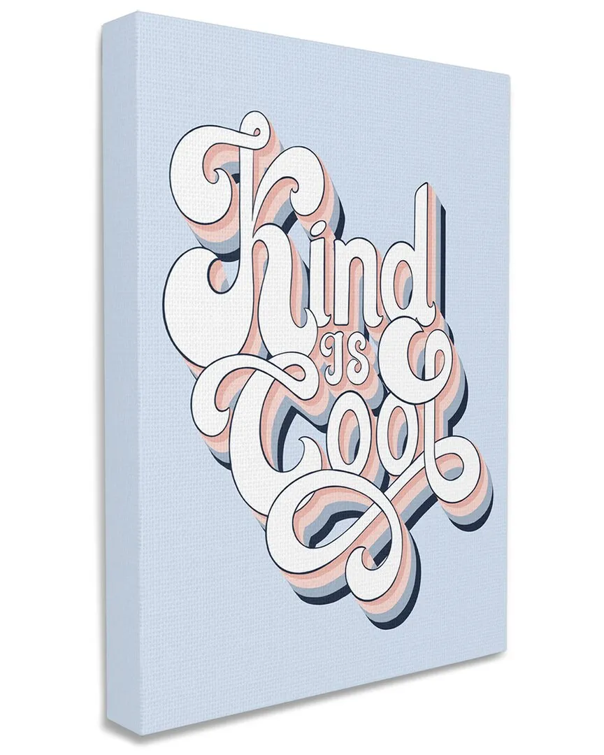 Kind Is Cool Sentiment Canvas Wall Art - Blue image