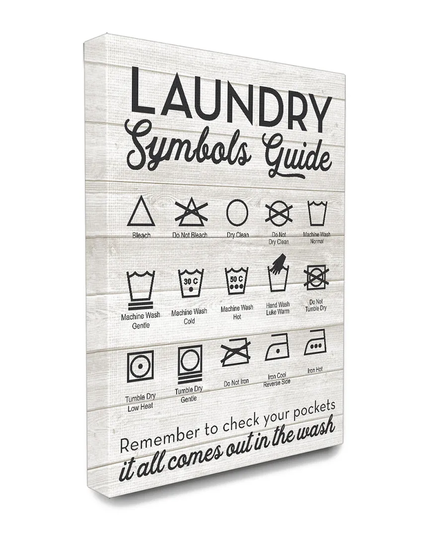 Laundry Symbols Guide Typography Canvas Art Print image
