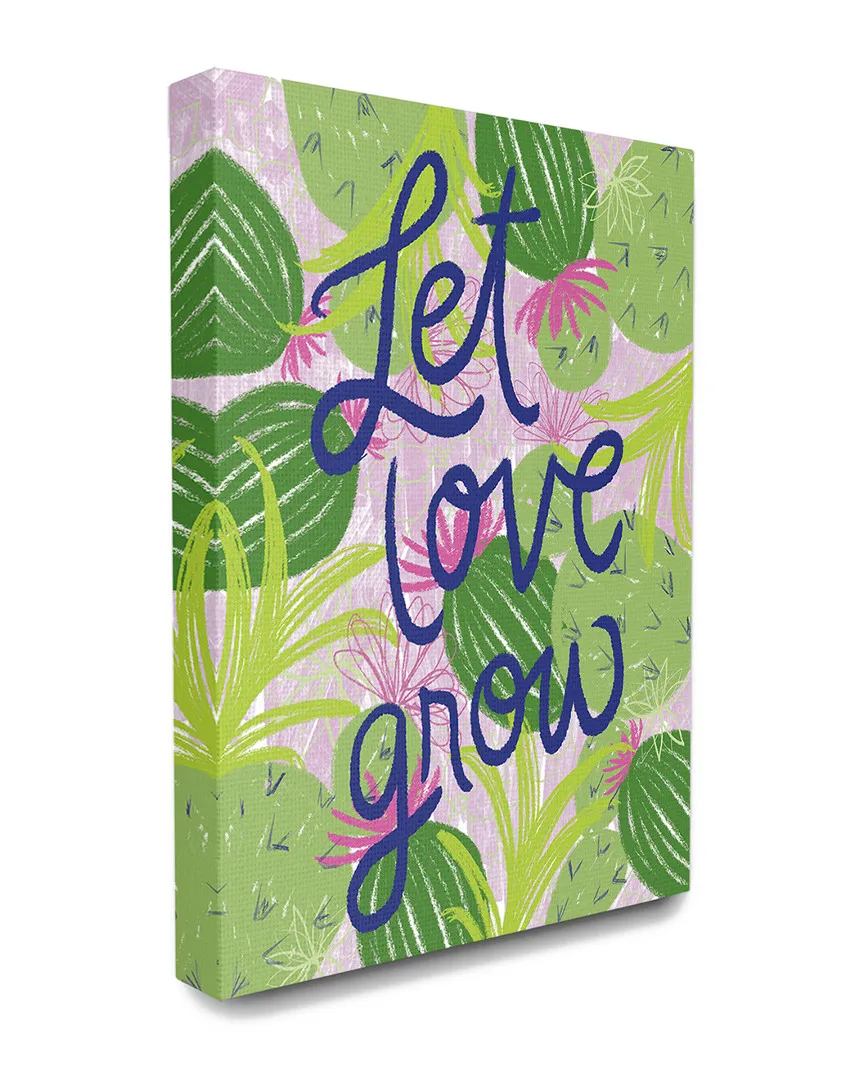 Let Love Grow Cacti Canvas Art Print