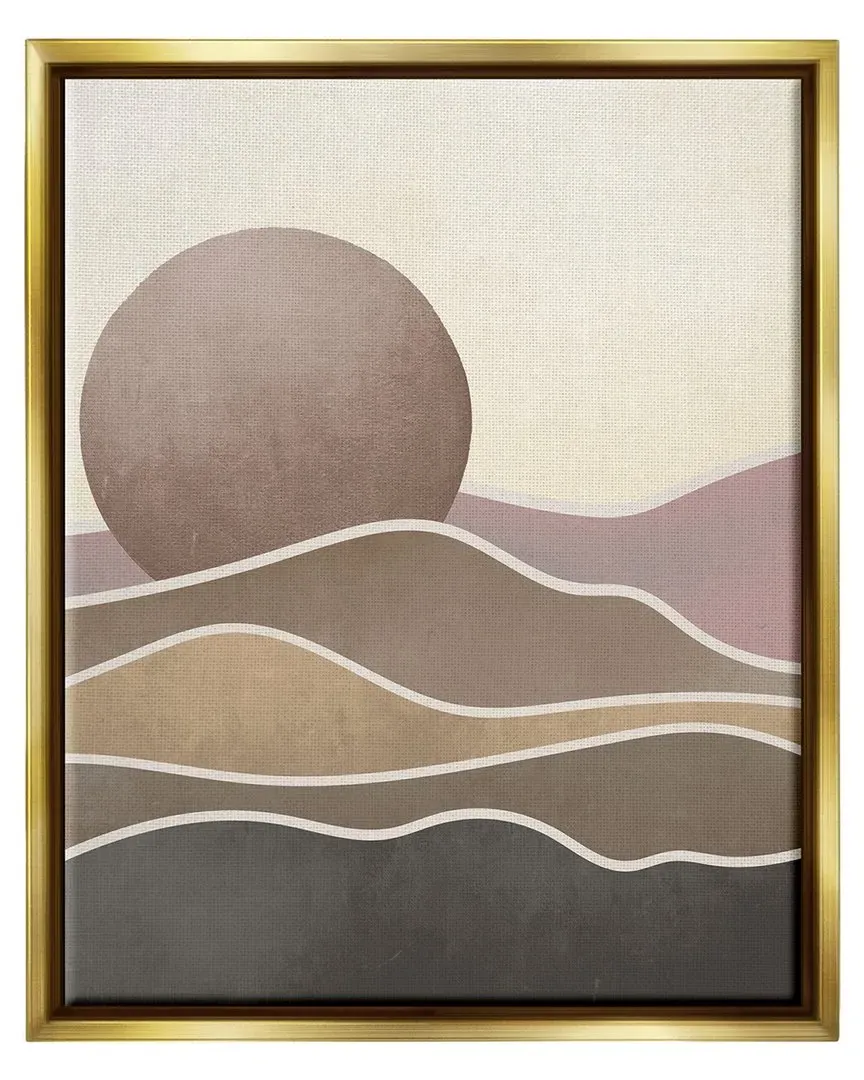 Lil' Rue Boho Desert Sun Dunes Floater Canvas Wall Art - Gold