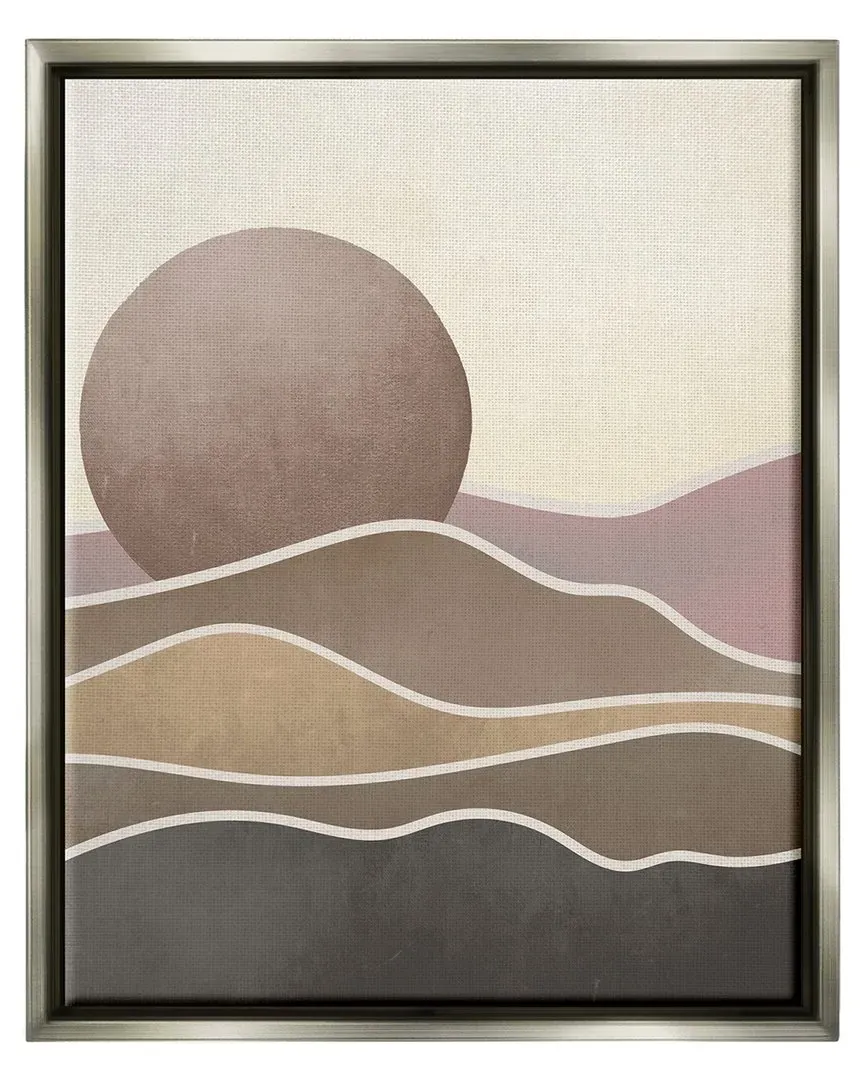 Lil' Rue Boho Desert Sun Dunes Framed Floater Canvas - Gray